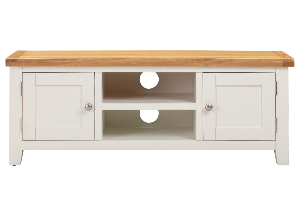 'Oakwood Living' White Painted Oak Plasma TV Unit