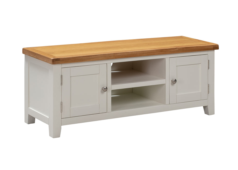 'Oakwood Living' White Painted Oak Plasma TV Unit