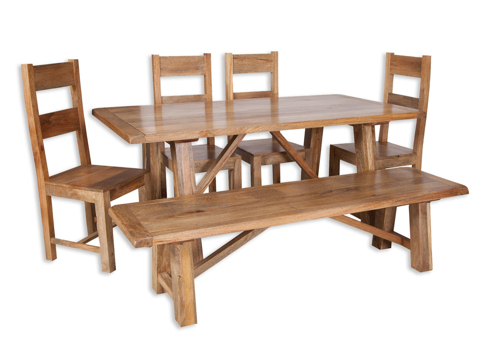 Odisha Solid Chunky Mango Wood Medium Dining Bench