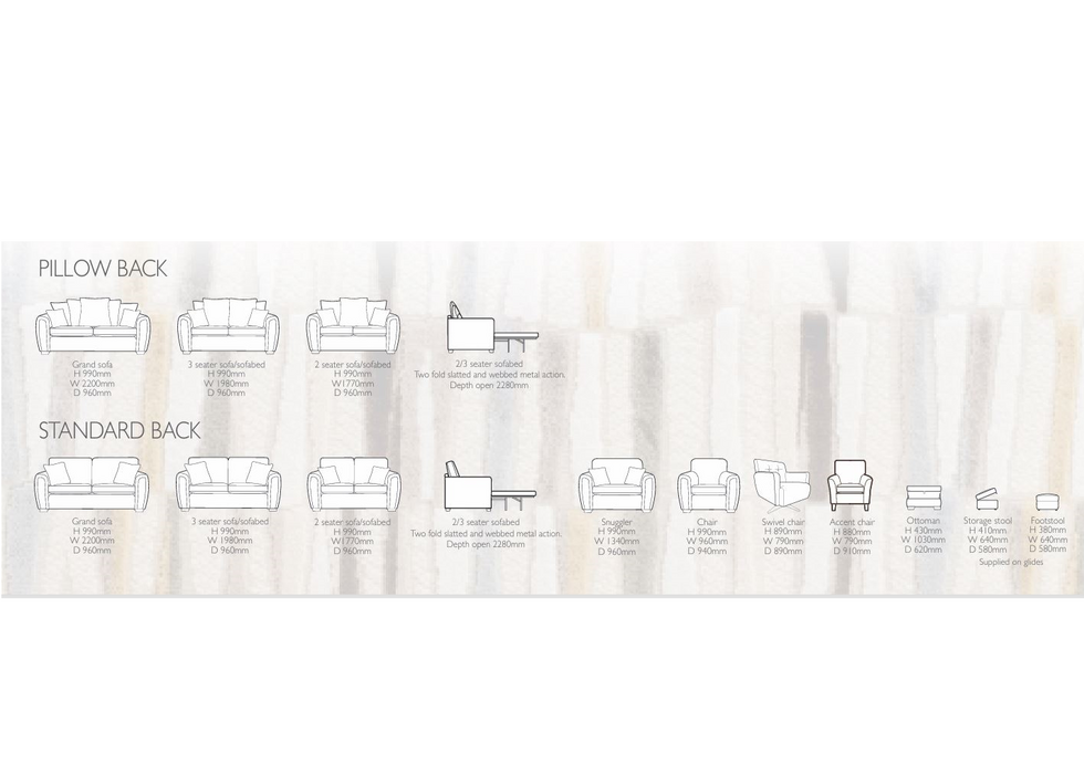 ‘Memphis’ Sofa Collection - Available In a Wide Range of Fabrics, Colours & Styles
