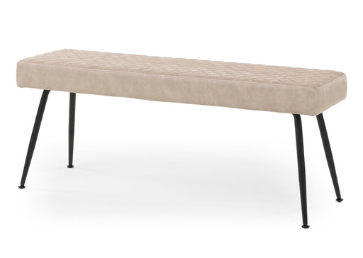 Modern Light Cream Beige Champagne Upholstered Plush Velvet Dining Bench