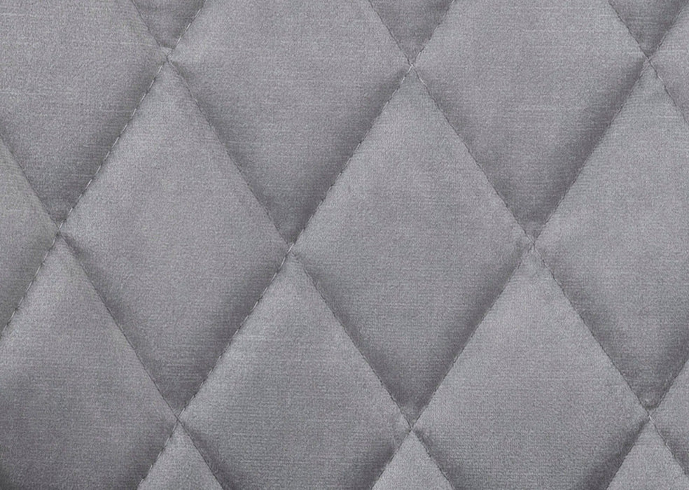 Modern Light Grey Silver Upholstered Plush Velvet Dining Bench