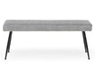 Modern Light Grey Silver Upholstered Plush Velvet Dining Bench