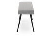 Modern Light Grey Silver Upholstered Plush Velvet Dining Bench