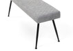 Modern Light Grey Silver Upholstered Plush Velvet Dining Bench