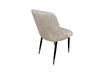 Modern Style Mayfair Light Cream Champagne Velvet Dining Chairs Black Metal Leg