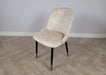 Modern Style Mayfair Light Cream Champagne Velvet Dining Chairs Black Metal Leg