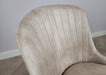 Modern Style Mayfair Light Cream Champagne Velvet Dining Chairs Black Metal Leg