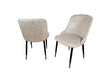 Modern Style Mayfair Light Cream Champagne Velvet Dining Chairs Black Metal Leg