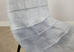 Modern Style Stirling Light Grey Silver Velvet Dining Chairs Black Metal Leg