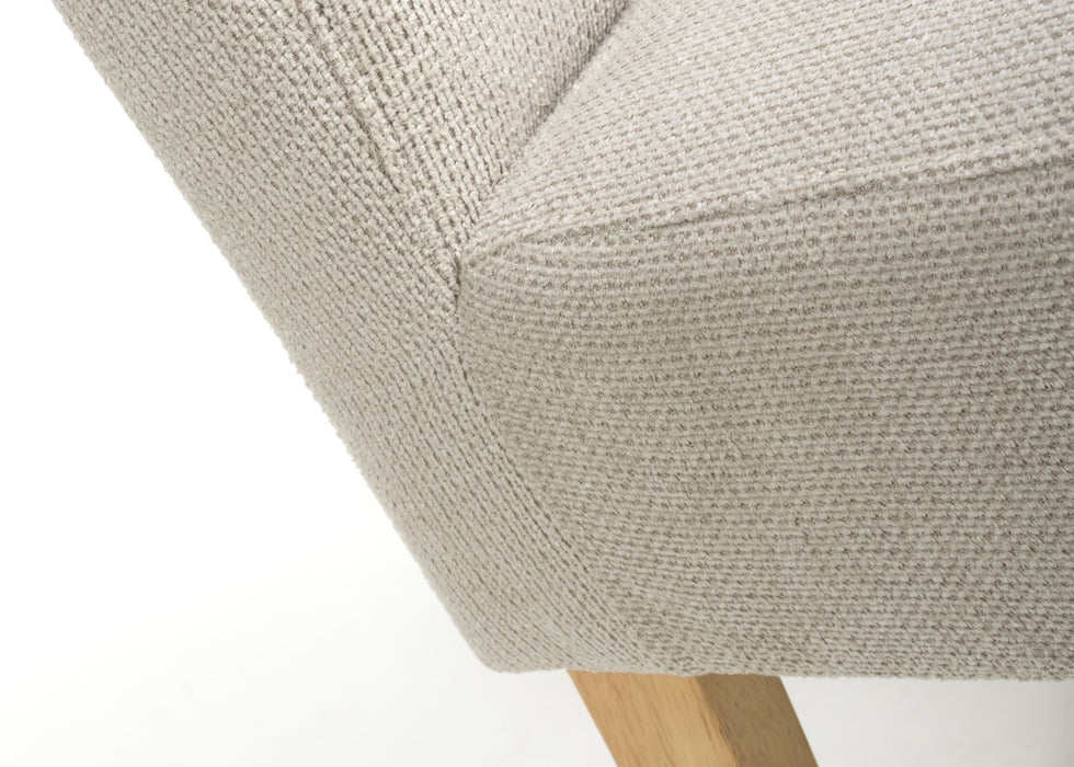 Set of 2 Moseley Waffle Effect Natural Dining Chairs with Natural Legs