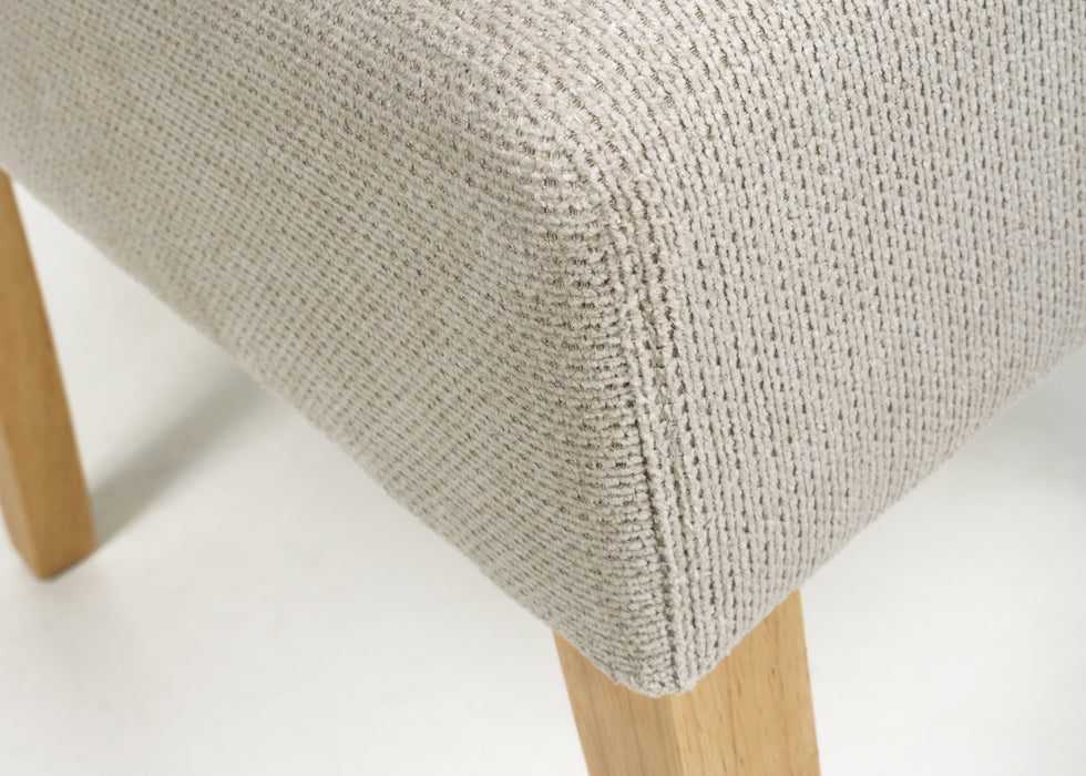 Set of 2 Moseley Waffle Effect Natural Dining Chairs with Natural Legs