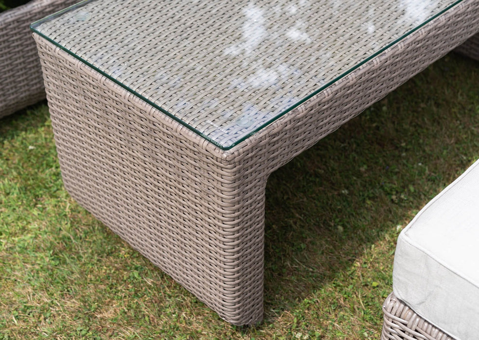 Twilight Natural Rattan Recliner Corner Sofa Coffee Table Set