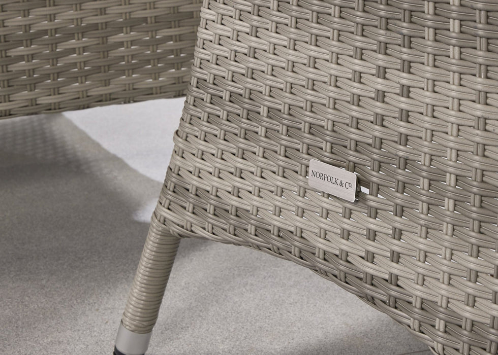 Norfolk Brancaster Outdoor Rattan Grey Aluminium 2 Seater Bistro Table Set