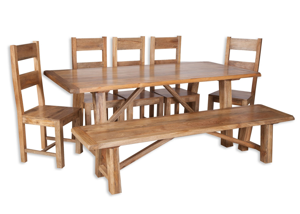 Odisha Solid Chunky Mango Wood Small Dining Bench
