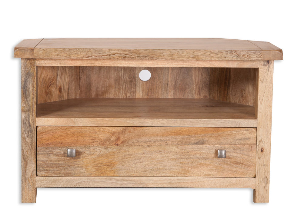 Odisha Solid Chunky Mango Wood Corner TV Unit