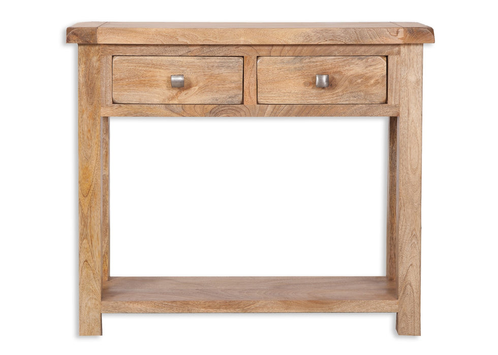 Odisha Solid Chunky Mango Wood 2 Draw Console Table / Hall Way Table