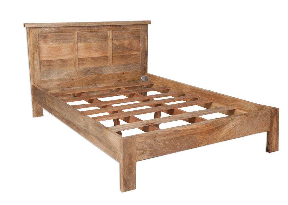 Odisha Solid Chunky Mango Wood King Size Bed Frame