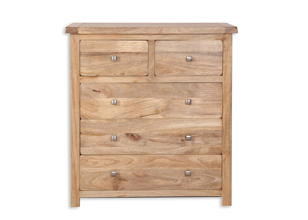 Odisha Solid Chunky Mango Wood 5 Drawer Chest of Drawers