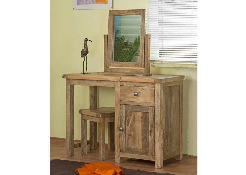 Odisha Solid Chunky Mango Wood Dressing Table Stool