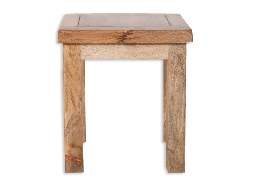 Odisha Solid Chunky Mango Wood Dressing Table Stool