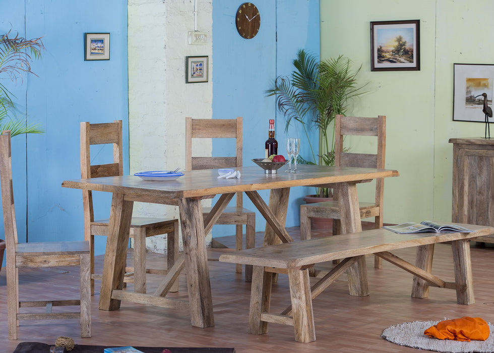 Odisha Solid Chunky Mango Wood Small Dining Bench
