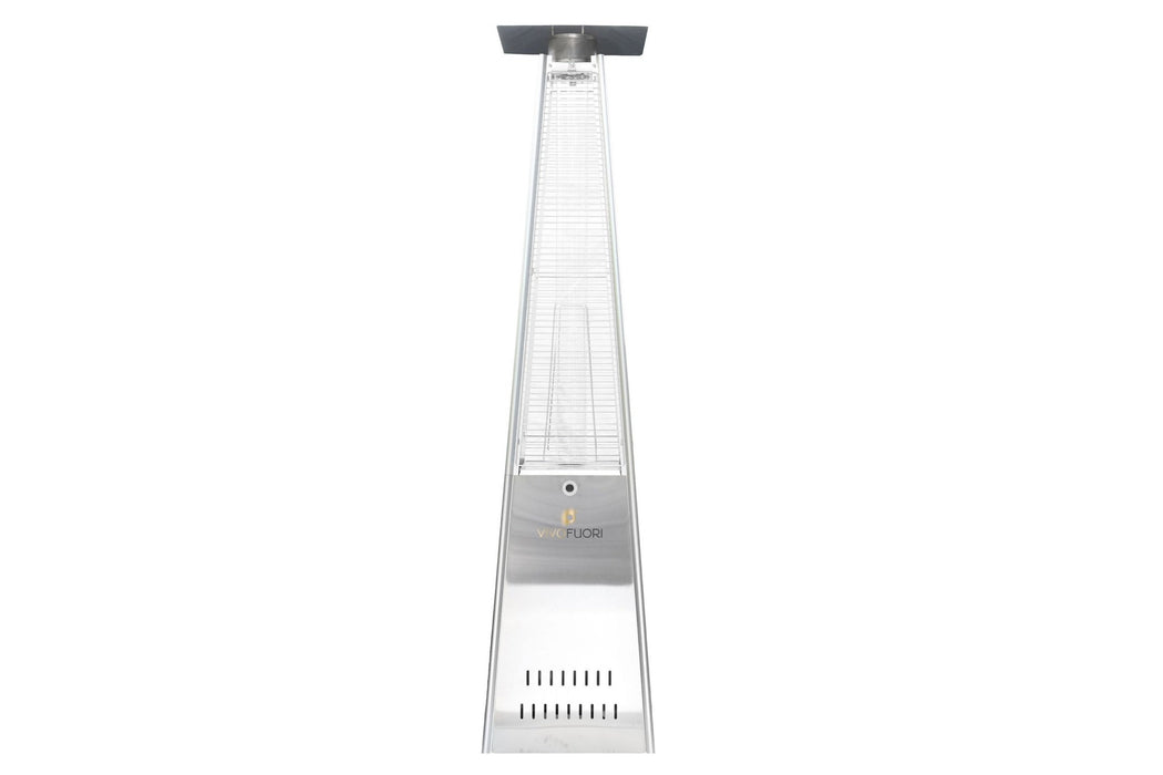 Pyramid Glass Tube Flame Gas Patio Heater 13KW Stainless Steel