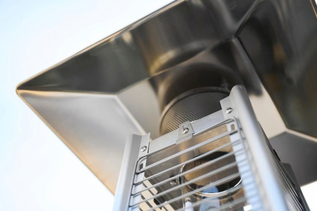 Pyramid Glass Tube Flame Gas Patio Heater 13KW Stainless Steel