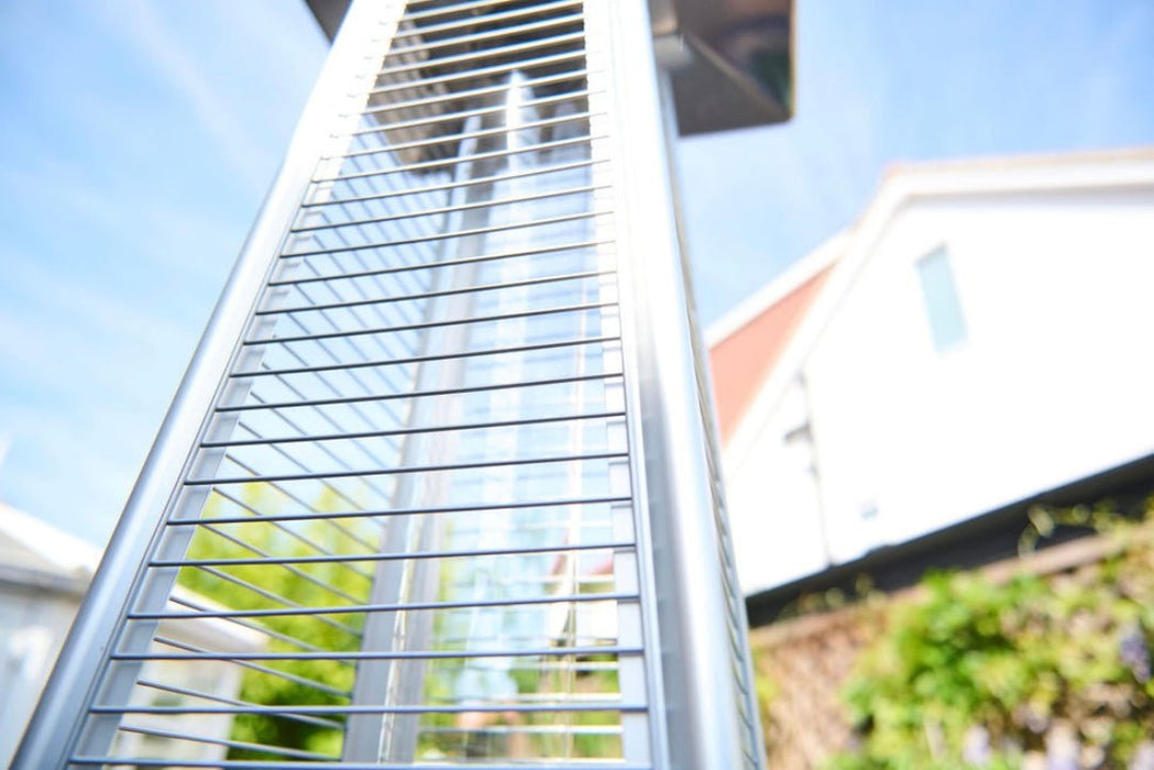 Pyramid Glass Tube Flame Gas Patio Heater 13KW Stainless Steel