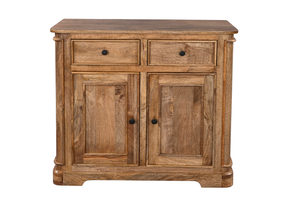 Roostwood 'Clent' Modern Solid Mango Wood Small 2 Door 2 Drawer Sideboard
