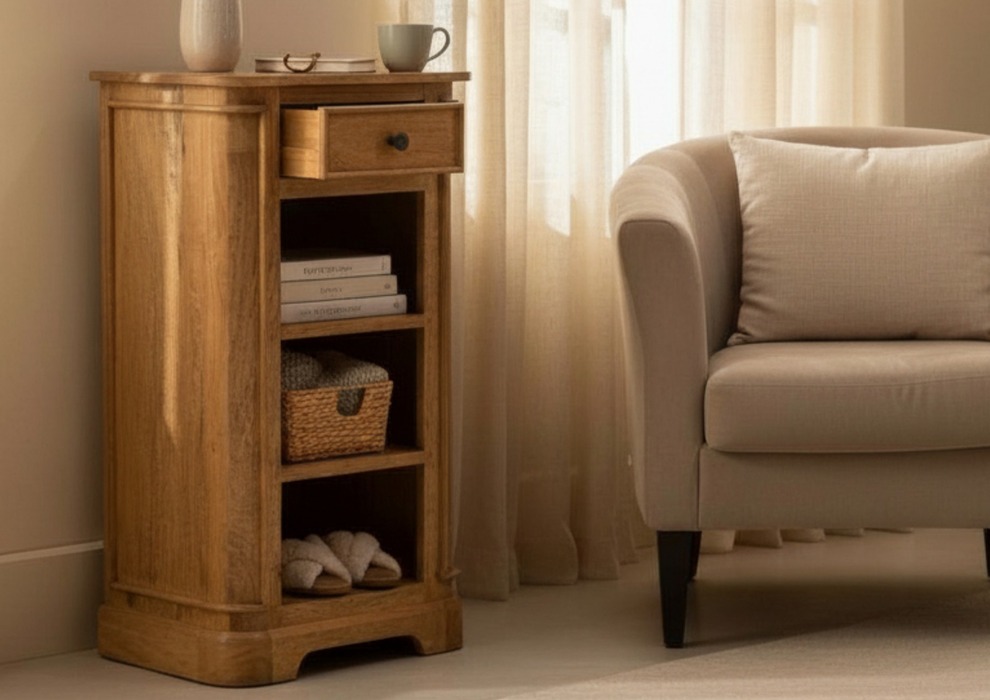 Roostwood 'Clent' Modern Solid Mango Wood Small Bookcase Storage Unit