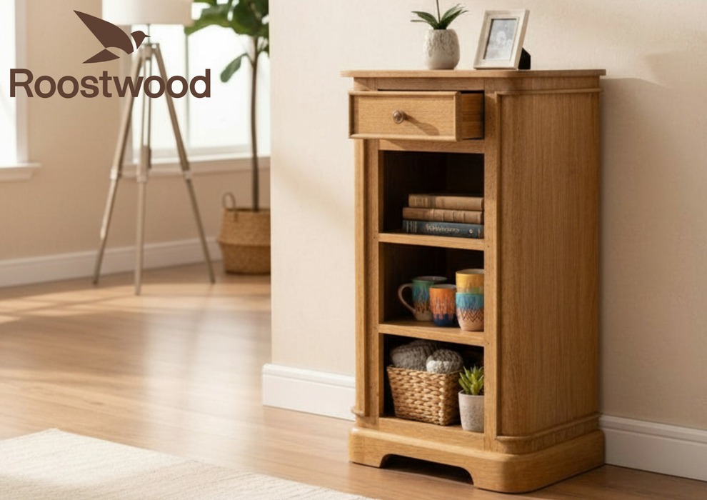 Roostwood 'Clent' Modern Solid Mango Wood Small Bookcase Storage Unit