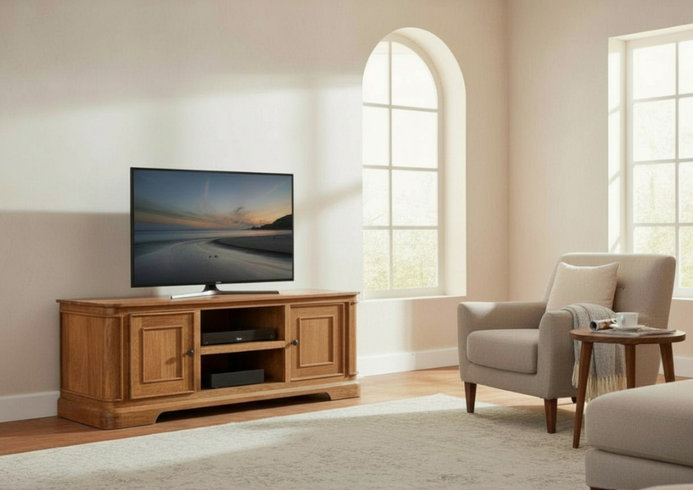 Roostwood 'Clent' Modern Solid Mango Wood Large Plasma TV Unit
