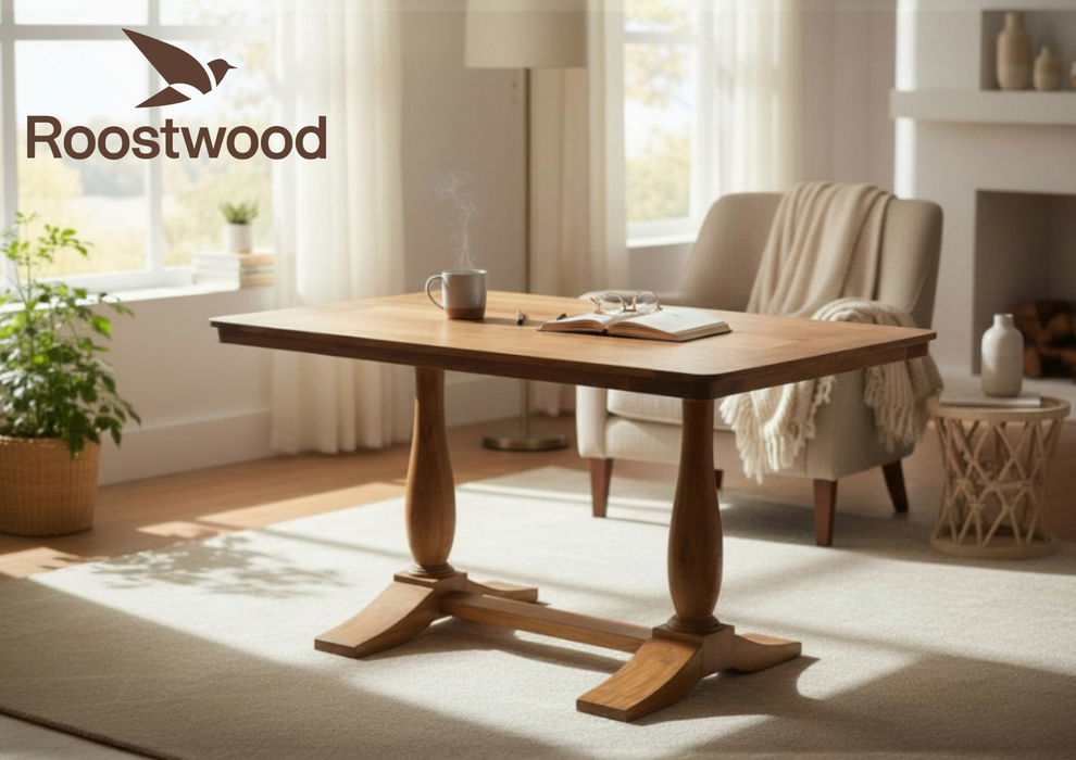 Roostwood 'Clent' Modern Solid Mango Wood Large 1.75m Dining Table