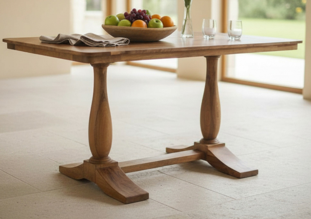 Roostwood 'Clent' Modern Solid Mango Wood Large 1.75m Dining Table