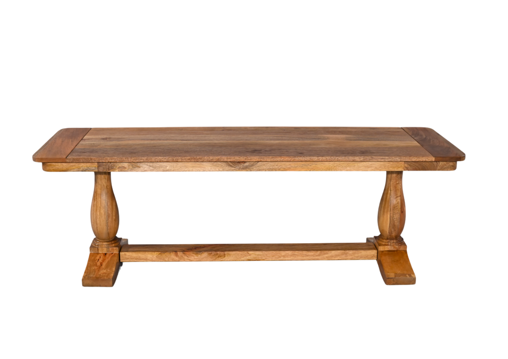 Roostwood 'Clent' Modern Solid Mango Wood Large 1.35m Dining Bench