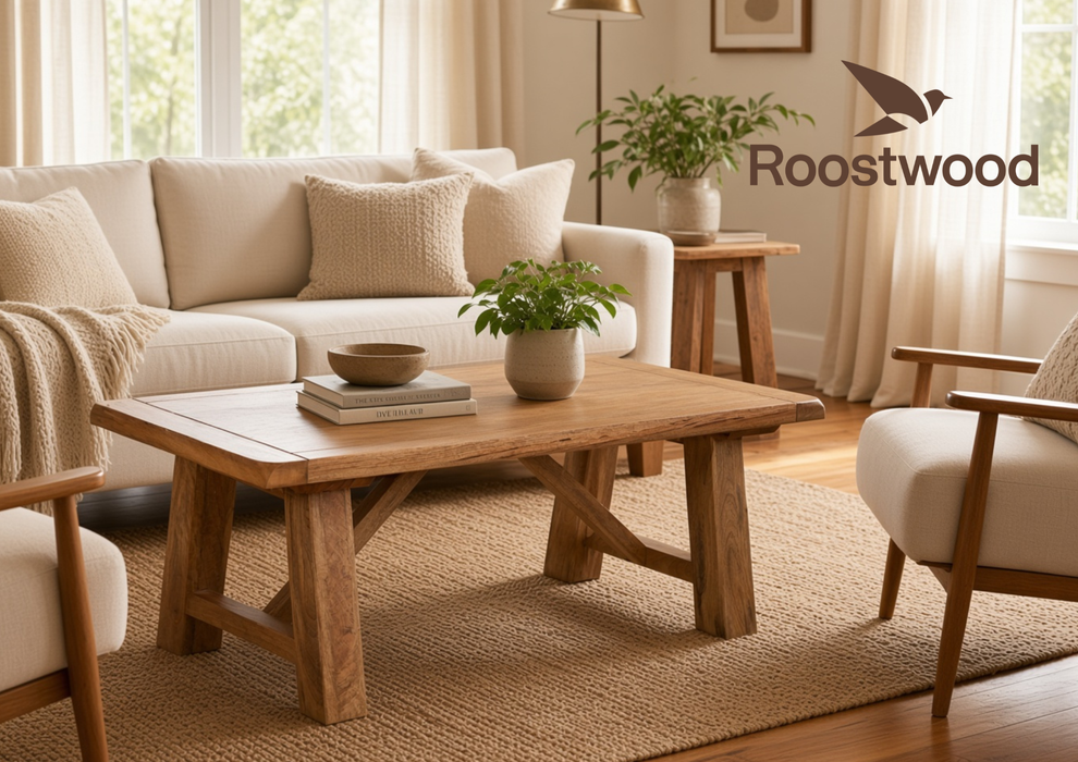 Roostwood 'Enville' Solid Chunky Mango Wood Coffee Table