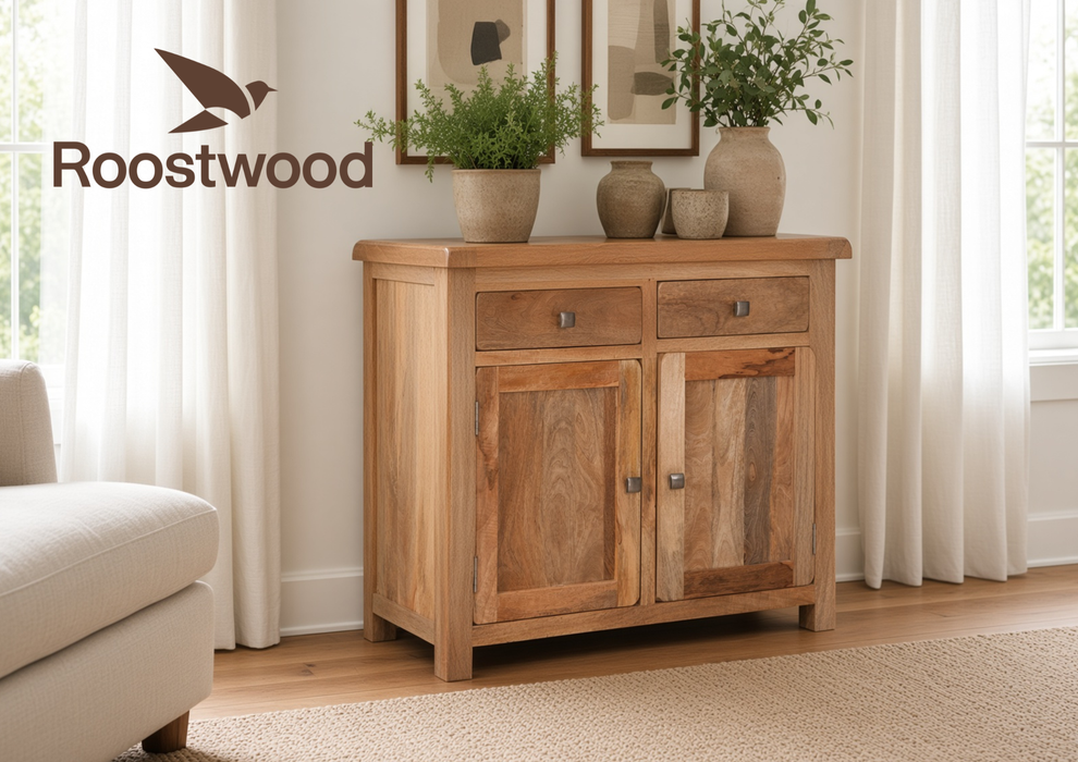 Roostwood 'Enville' Solid Chunky Mango Wood 2 Door Medium Sideboard