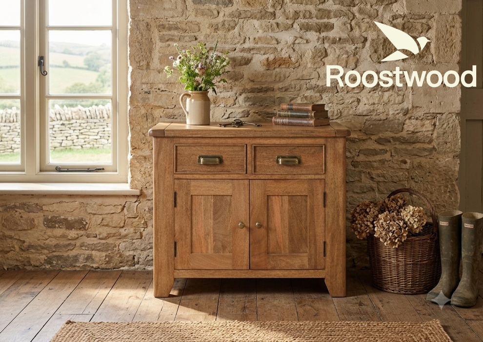 Roostwood 'Kinver' Rustic Solid Mango Wood 2 Door 2 Drawer Sideboard