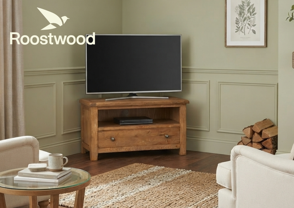 Roostwood 'Malvern' Country Oak Corner TV Unit