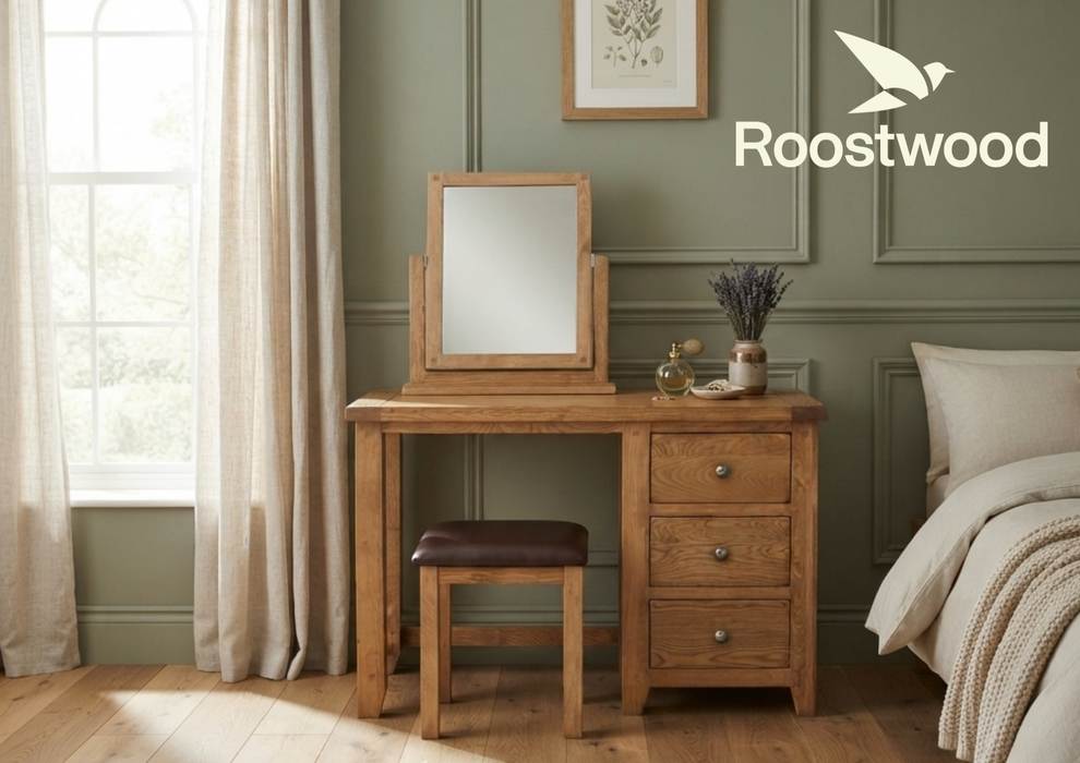 Roostwood 'Malvern' Country Oak Dressing Table Stool