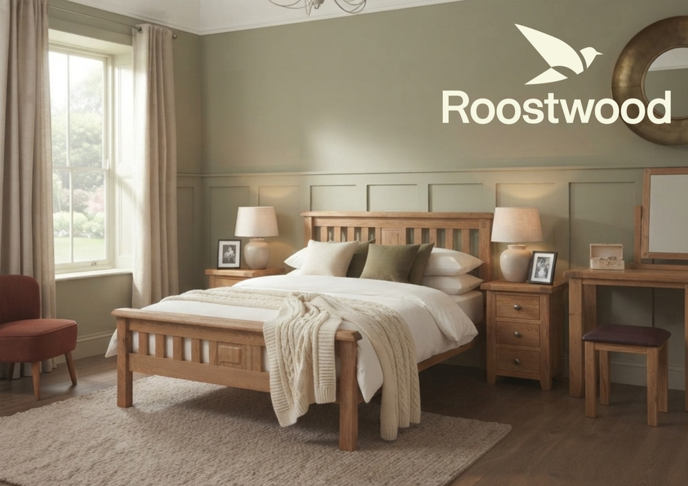 Roostwood 'Malvern' Country Oak Double Bed Frame