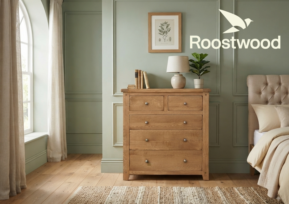 Roostwood 'Malvern' Country Oak 5 Drawer Chest of Drawers