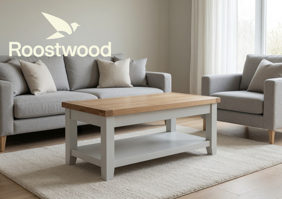 Roostwood 'Malvern' Grey Painted Oak Coffee Table