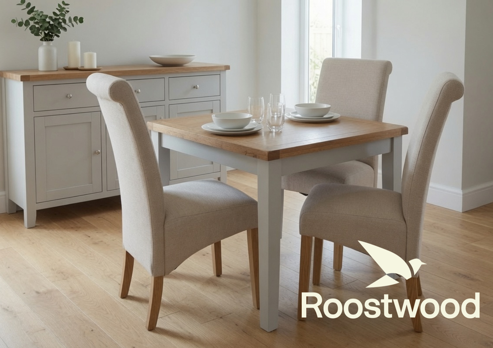 Roostwood 'Malvern' Grey Painted Oak 0.90 Dining Table