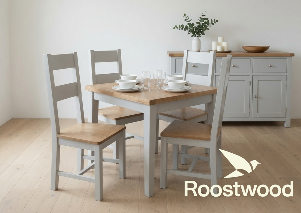 Roostwood 'Malvern' Grey Painted Oak 0.90 Dining Table