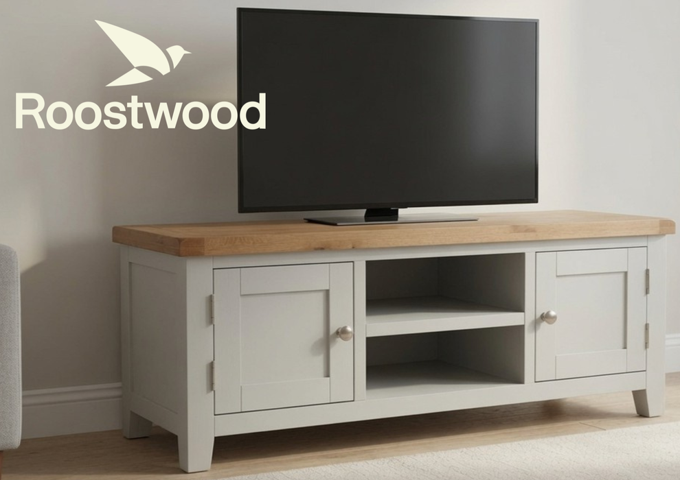 Roostwood 'Malvern' Grey Painted Oak Plasma TV Unit