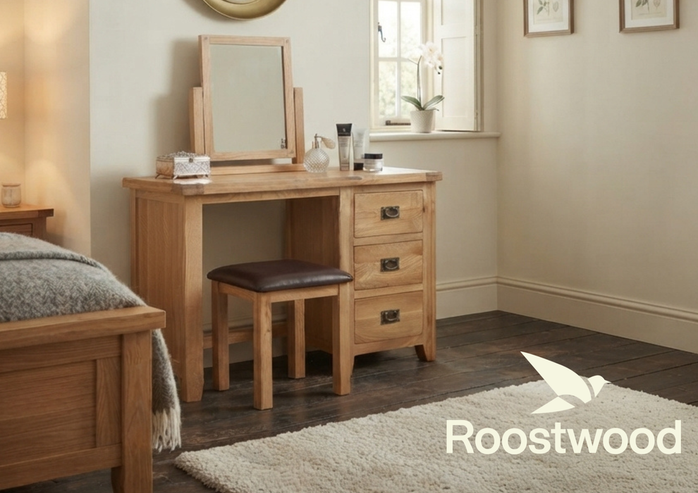 Roostwood 'Malvern' Natural Oak Dressing Table Top Mirror