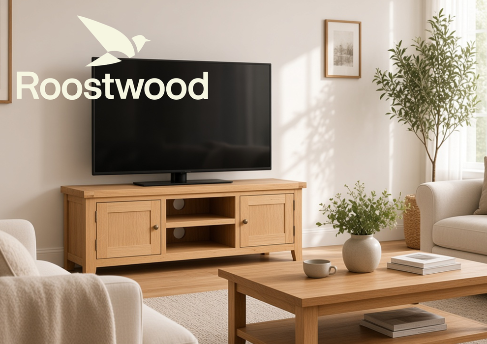 Roostwood 'Malvern' Natural Oak Plasma TV Unit