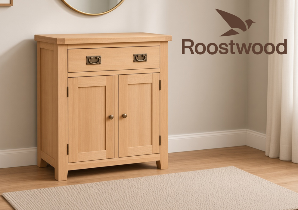 Roostwood 'Malvern' Natural Solid Oak Hall Cabinet / Small Sideboard